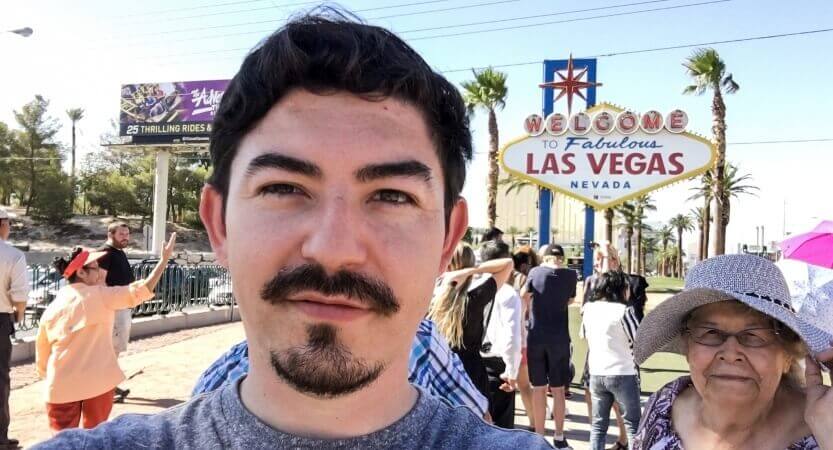 Jorge Magana at the Las Vegas Sign, Las Vegas, Nevada, United States